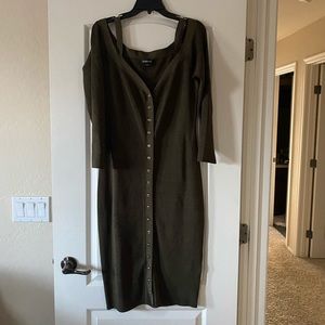 Bebe long sleeve button up sweater dress